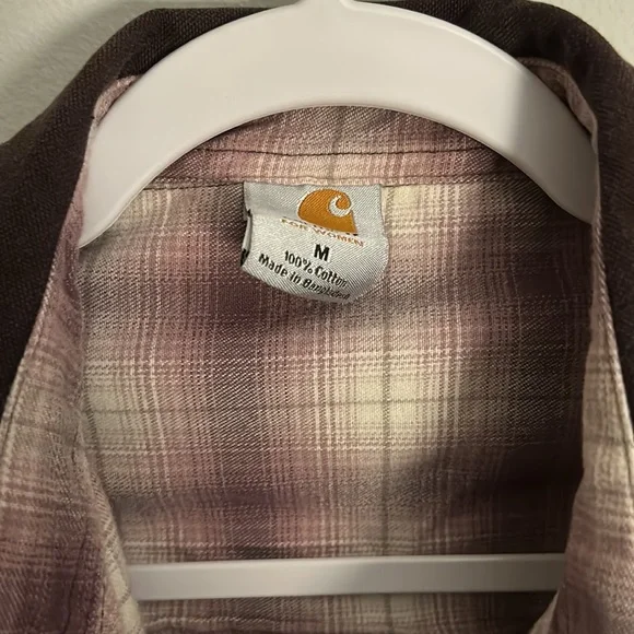 Carhartt Brown Workwear Jacket with Plaid Lining - Picture 2 of 6